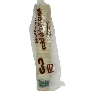 Vintage Sweetheart 3oz Cold Drink Cups Tropicana Pure Design Disposable Plastic‎